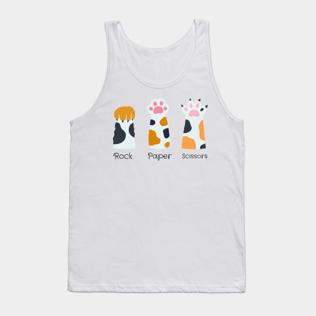 Cat Paw Games: Unleash the Rock, Paper, Scissors Fun Tank Top by Helen Morgan